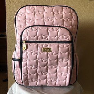 Betsey Johnson  pink and black Quilted XL Cat Backpack